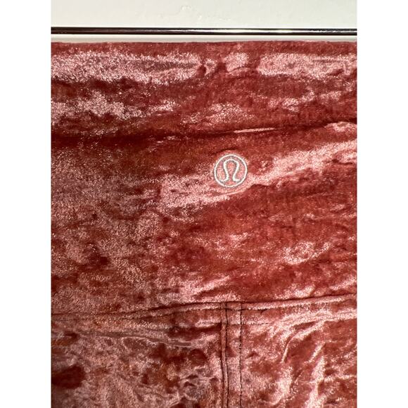 Lululemon Wunder Lounge Pink Crushed Velvet Leggings High Waist Womens 6 / Small - Picture 4 of 6